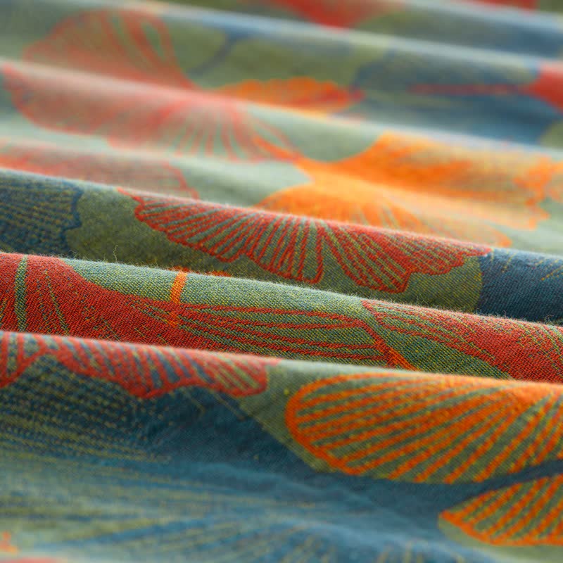 Ownkoti Artistic Ginkgo Leaf Cotton Gauze Bedding Set(4PCS) - image 7