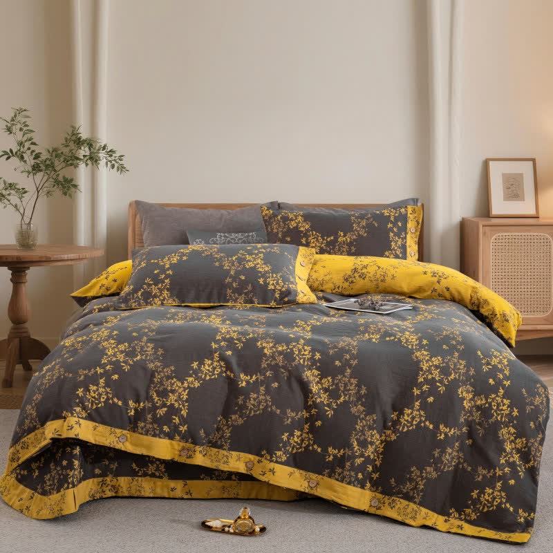 Ownkoti Country Leaf Cotton Gauze Bedding Set(4PCS) - image 28