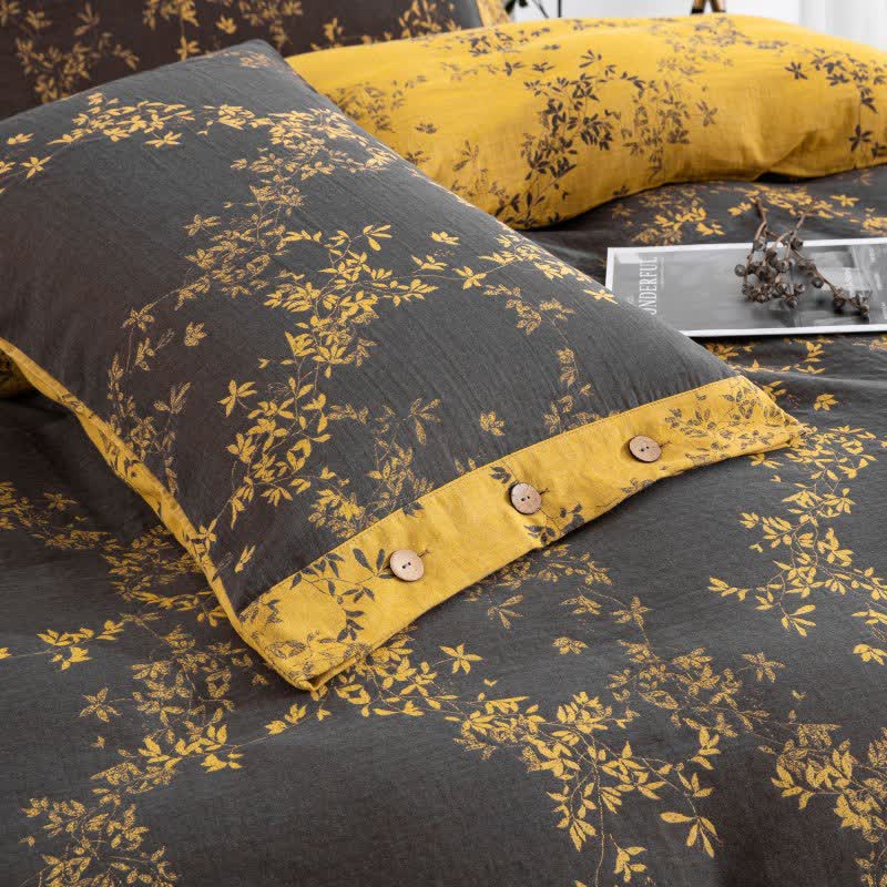 Ownkoti Country Leaf Cotton Gauze Bedding Set(4PCS) - image 31