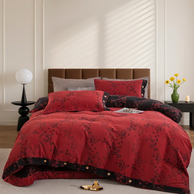 Ownkoti Country Leaf Cotton Gauze Bedding Set(4PCS) - image 8