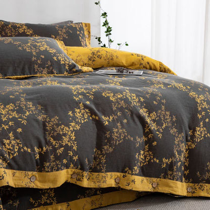 Ownkoti Country Leaf Cotton Gauze Bedding Set(4PCS) - image 30