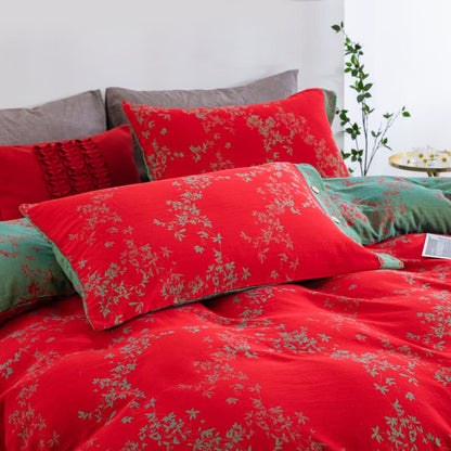 Ownkoti Country Leaf Cotton Gauze Bedding Set(4PCS) - image 3