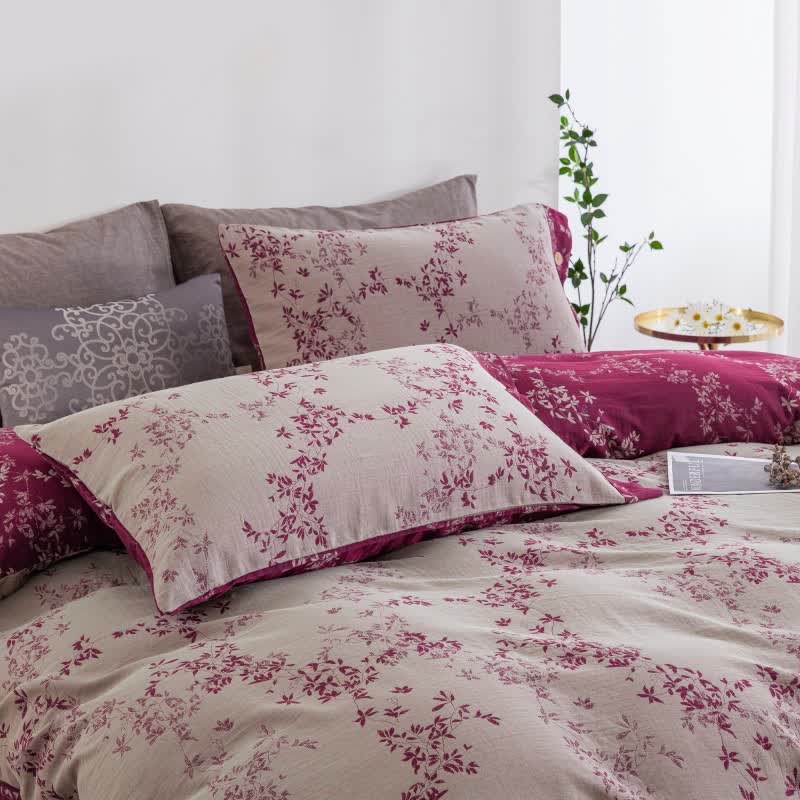 Ownkoti Country Leaf Cotton Gauze Bedding Set(4PCS) - image 22