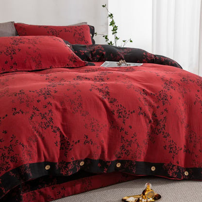 Ownkoti Country Leaf Cotton Gauze Bedding Set(4PCS) - image 17