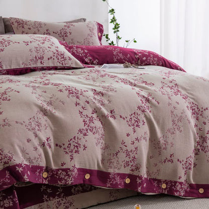 Ownkoti Country Leaf Cotton Gauze Bedding Set(4PCS) - image 23