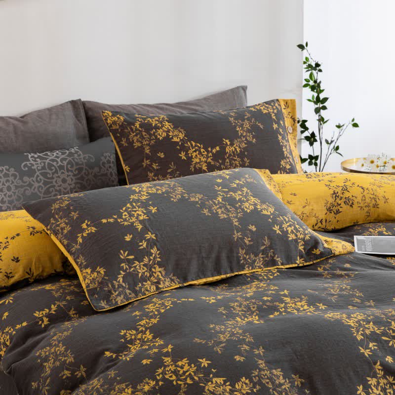 Ownkoti Country Leaf Cotton Gauze Bedding Set(4PCS) - image 29