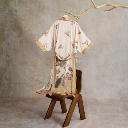 Ownkoti Oriental Floral Bird Kimono Style Bathrobe - image 5