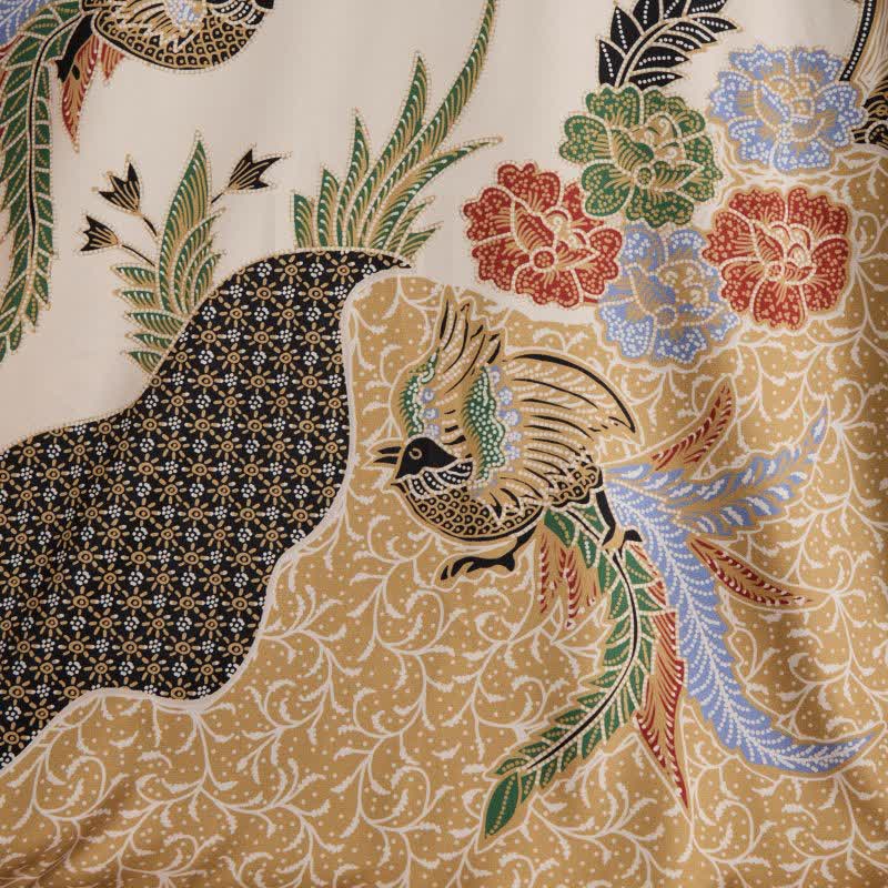 Ownkoti Oriental Floral Bird Kimono Style Bathrobe - image 7