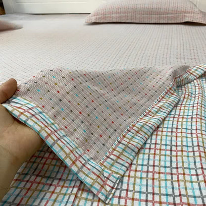 Ownkoti Colorful Gingham Cotton Reversible Sheet Bedspread - image 3