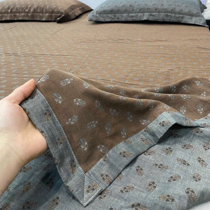 Ownkoti Retro Floral Cotton Reversible Sheet Bedspread - image 1