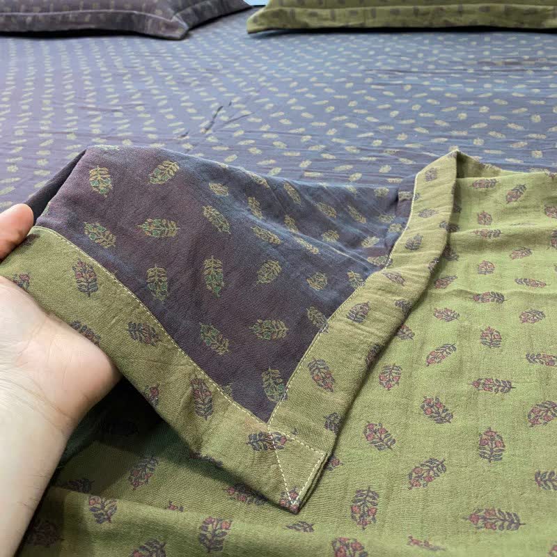 Ownkoti Retro Floral Cotton Reversible Sheet Bedspread - image 9