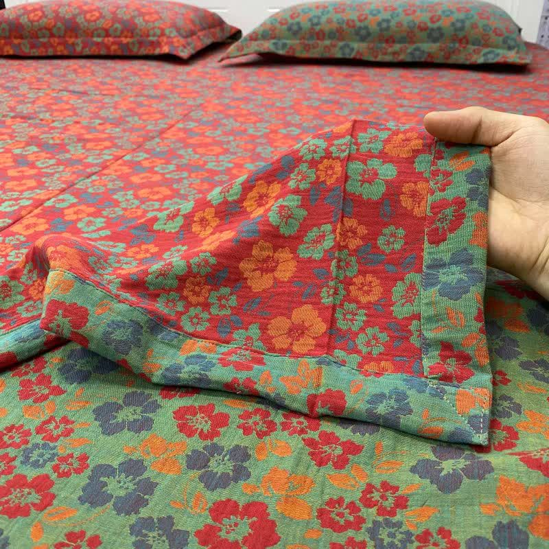 Ownkoti Pastoral Floral Cotton Reversible Sheet Bedspread - image 1