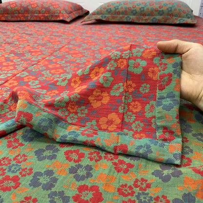 Ownkoti Pastoral Floral Cotton Reversible Sheet Bedspread - image 1