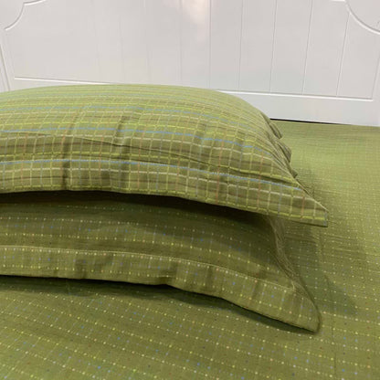 Ownkoti Green Gingham Cotton Reversible Sheet Bedspread - 2PCS Pillowcases - 19" x 29" - image 4