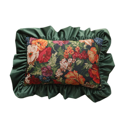 Ownkoti Country Style Floral Ruffled Throw Pillow - Green - Pillowcase - 12" x 19" - image 20