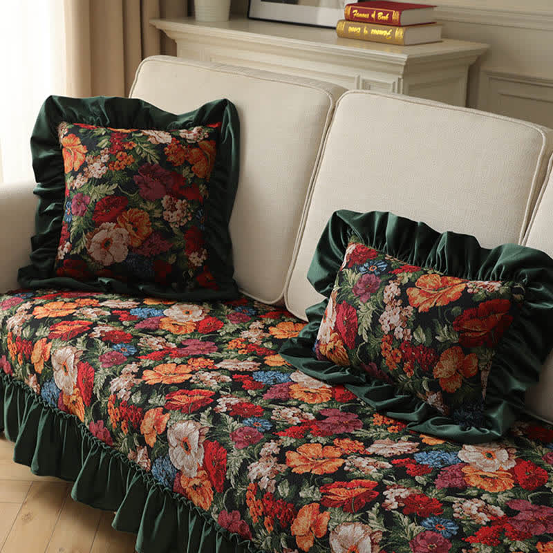 Ownkoti Country Style Floral Ruffled Throw Pillow - image 15