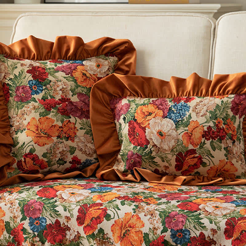 Ownkoti Country Style Floral Ruffled Throw Pillow - image 4