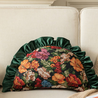 Ownkoti Country Style Floral Ruffled Throw Pillow - Green - Pillow - 25" x 15" - image 18