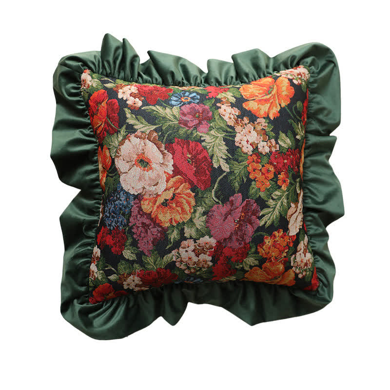 Ownkoti Country Style Floral Ruffled Throw Pillow - Green - Pillowcase - 19" x 19" - image 19