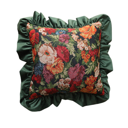 Ownkoti Country Style Floral Ruffled Throw Pillow - Green - Pillowcase - 19" x 19" - image 19