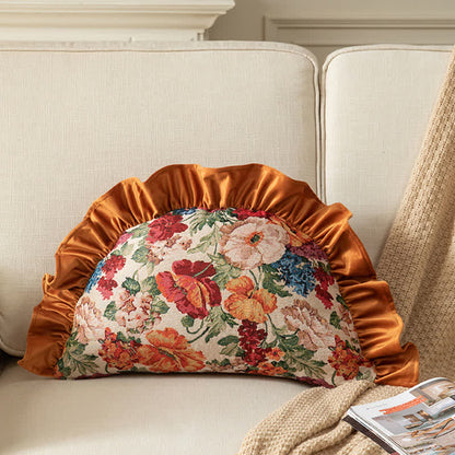 Ownkoti Country Style Floral Ruffled Throw Pillow - Orange - Pillow - 25" x 15" - image 8