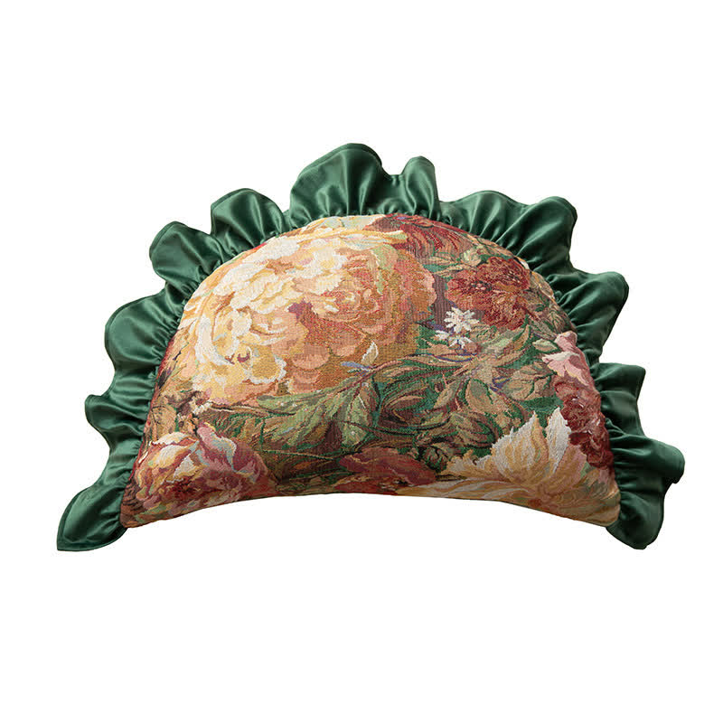 Ownkoti Oil Painting Peony Ruffled Throw Pillow - image 11