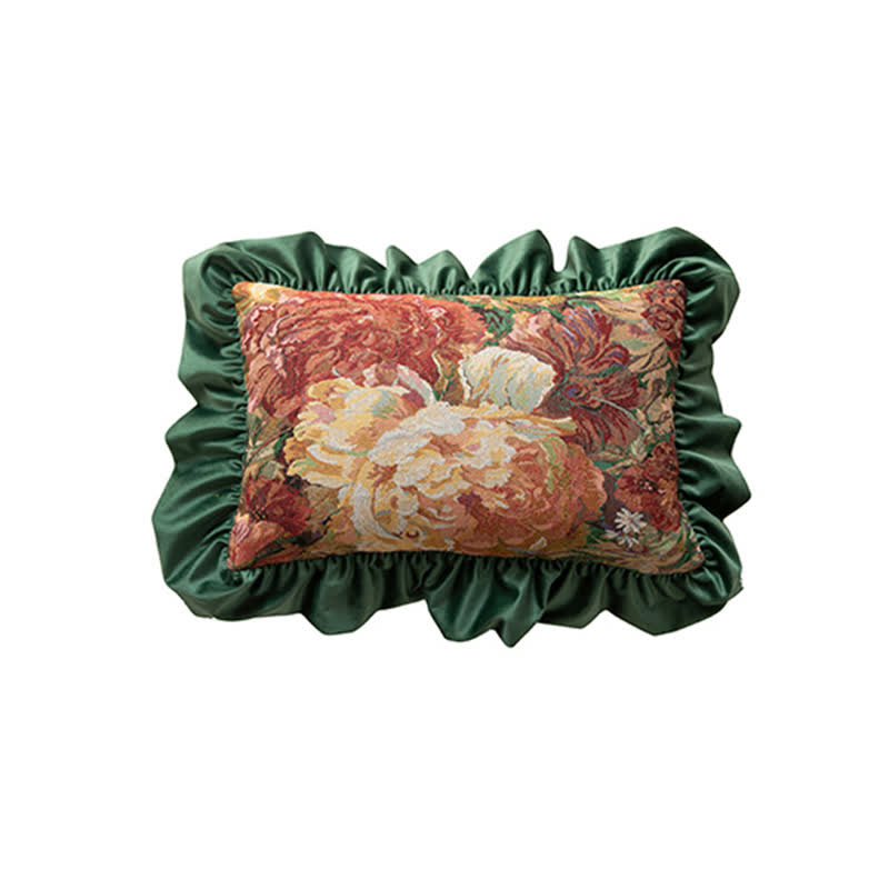 Ownkoti Oil Painting Peony Ruffled Throw Pillow - image 10