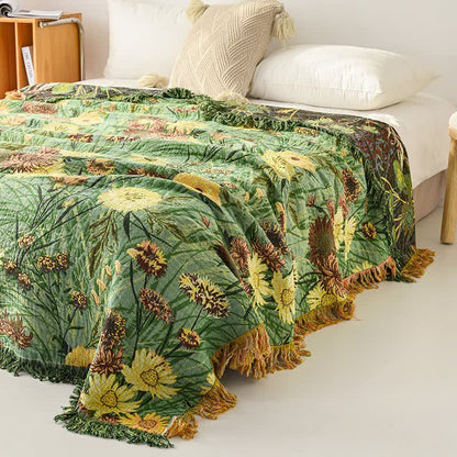 Ownkoti Meadow Daisy Cotton Gauze Tassel Blanket - image 3