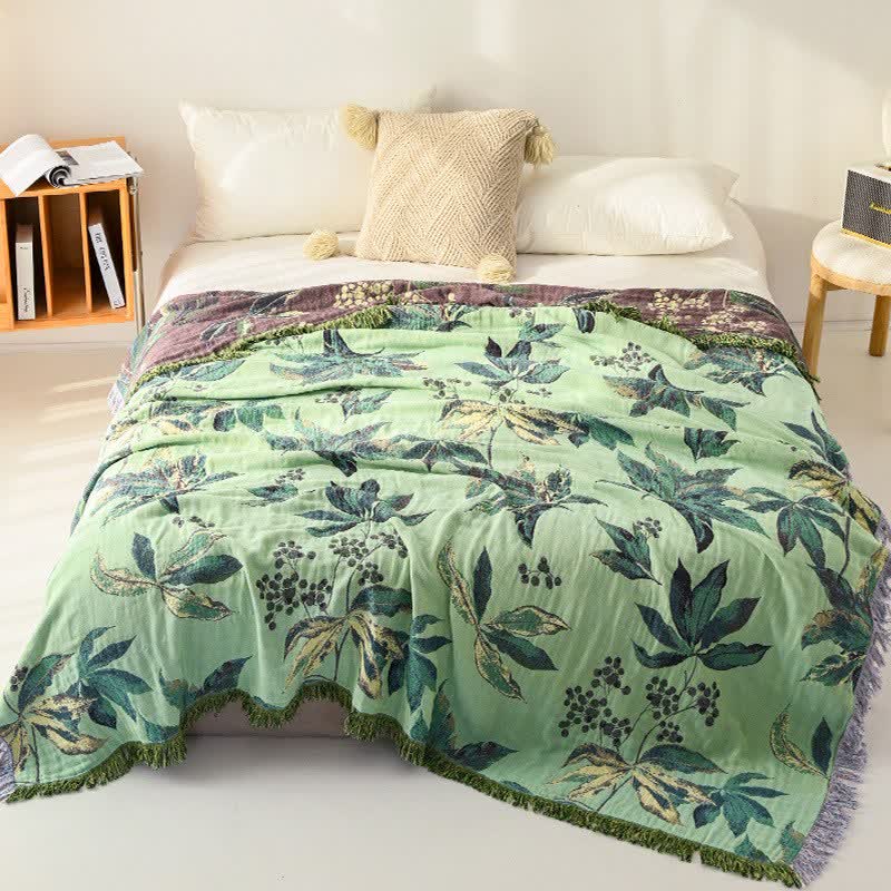 Ownkoti Botanical Leaf & Berry Cotton Gauze Blanket - image 1