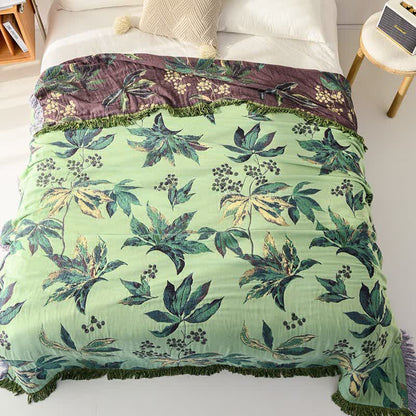 Ownkoti Botanical Leaf & Berry Cotton Gauze Blanket - image 2