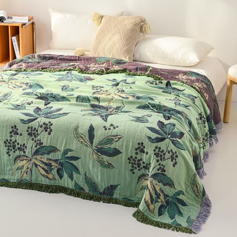 Ownkoti Botanical Leaf & Berry Cotton Gauze Blanket - image 3