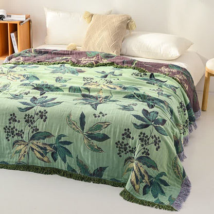 Ownkoti Botanical Leaf & Berry Cotton Gauze Blanket - image 3
