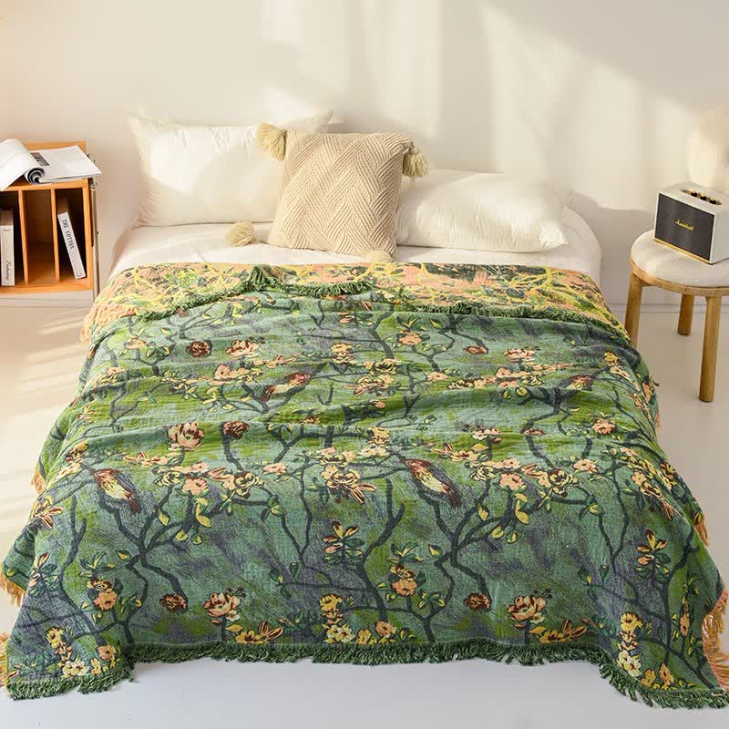 Ownkoti Artistic Woodland Bird Cotton Gauze Blanket - image 1