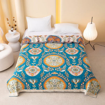 Ownkoti Exotic Pattern Leaf Cotton Gauze Blanket - image 2