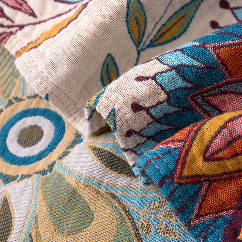 Ownkoti Exotic Pattern Leaf Cotton Gauze Blanket - image 3
