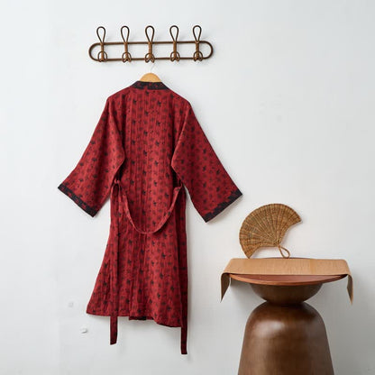 Ownkoti Two-Tone Ginkgo Cotton Gauze Kimono Robe - image 21