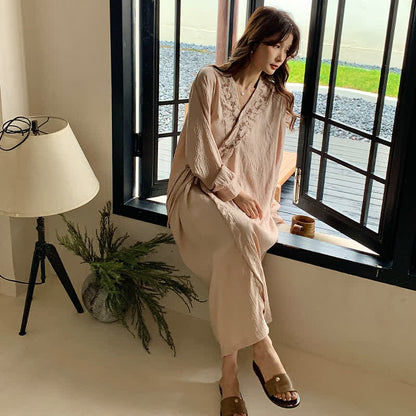 Ownkoti Relaxed Kimono Style Long SLeeve Nightgown - image 2