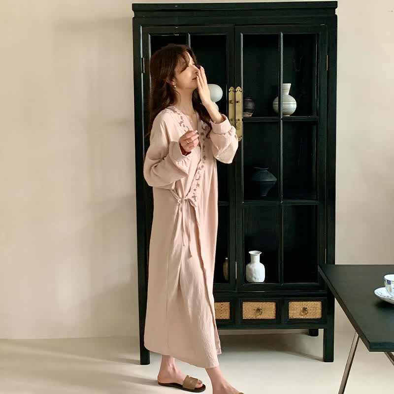 Ownkoti Relaxed Kimono Style Long SLeeve Nightgown - image 1