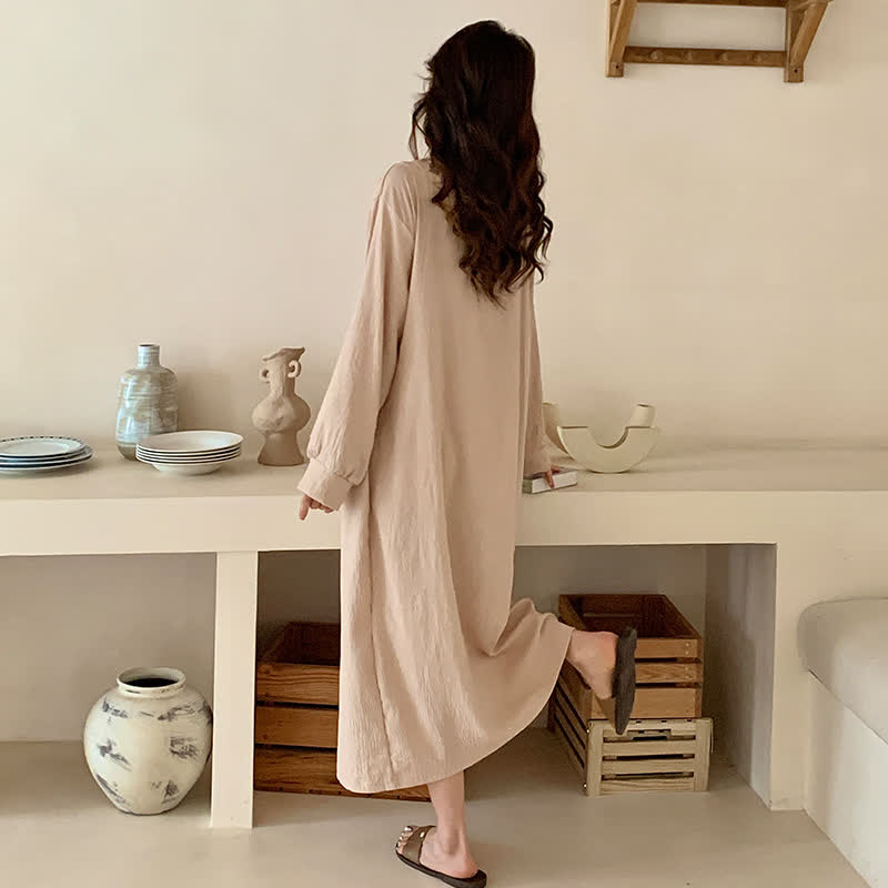 Ownkoti Relaxed Kimono Style Long SLeeve Nightgown - image 3