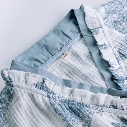 Ownkoti Ruffled Neck Landscape Loungewear Set - image 1