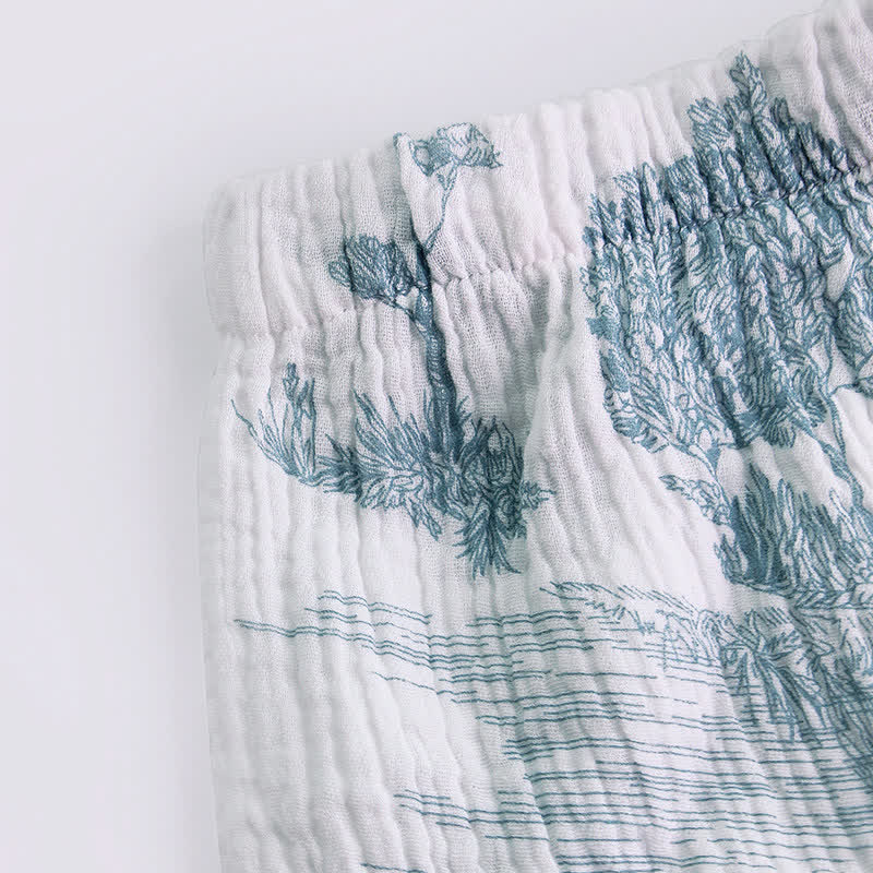 Ownkoti Ruffled Neck Landscape Loungewear Set - image 3