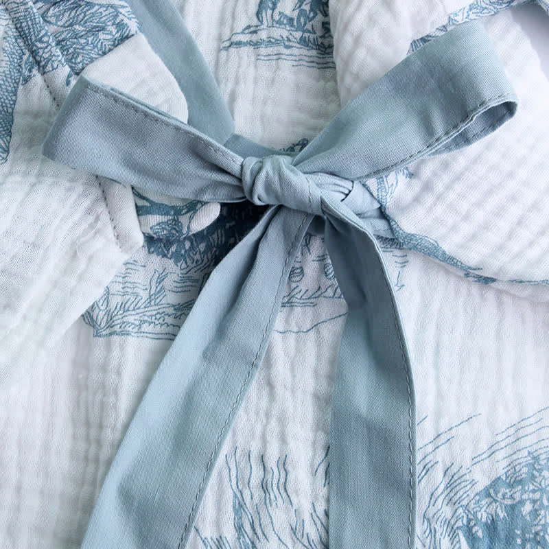 Ownkoti Ruffled Neck Landscape Loungewear Set - image 2