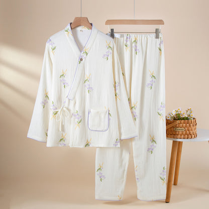 Ownkoti Lily of the Valley Cotton Loungewear Set - Beige - XL - image 0