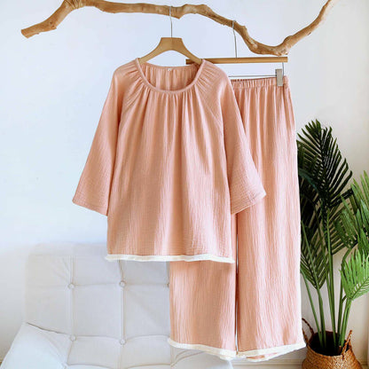 Ownkoti Minimalist Solid Color Cotton Loungewear Set - Pink - XL - image 5