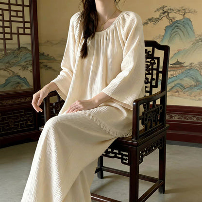 Ownkoti Minimalist Solid Color Cotton Loungewear Set - image 1