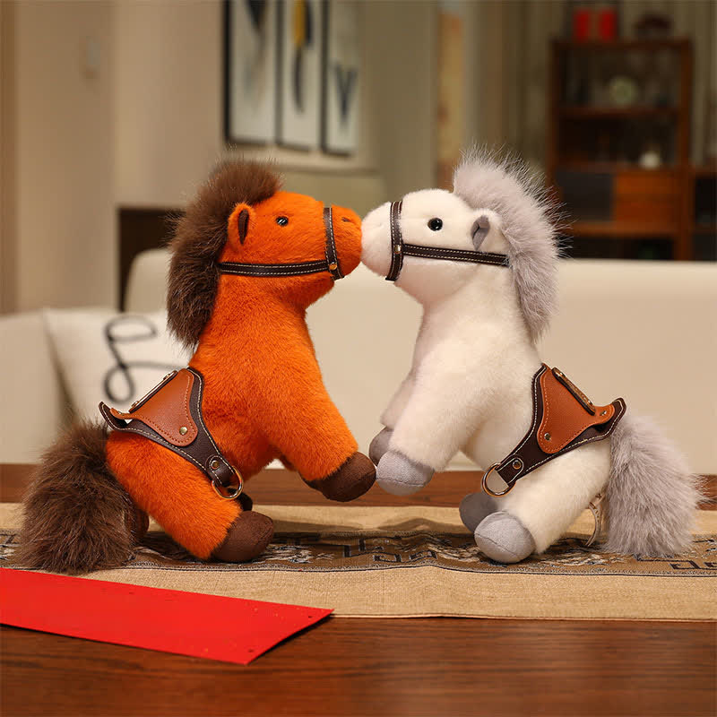 Ownkoti Realistic Stuffed Pony with Faux Leather Saddle - image 2