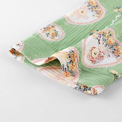 Ownkoti Medallion Floral Kimono Style Ruffled Nightgown - image 2