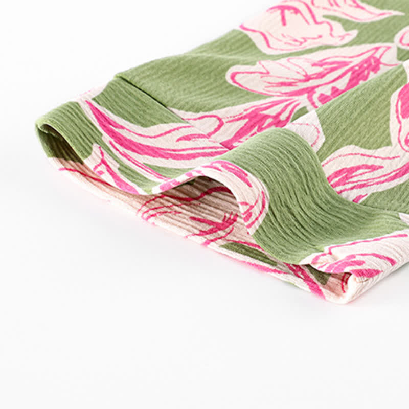 Ownkoti Artistic Floral Kimono Style Ruffled Nightgown - image 2