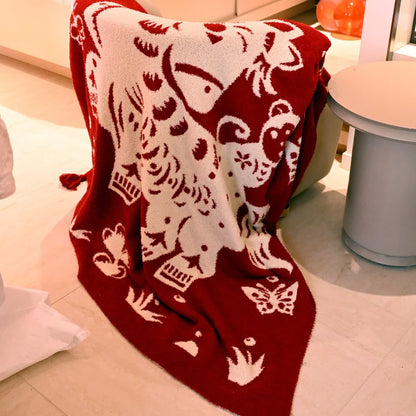 Ownkoti Festive Horse Pattern Double-Sided Blanket - image 4