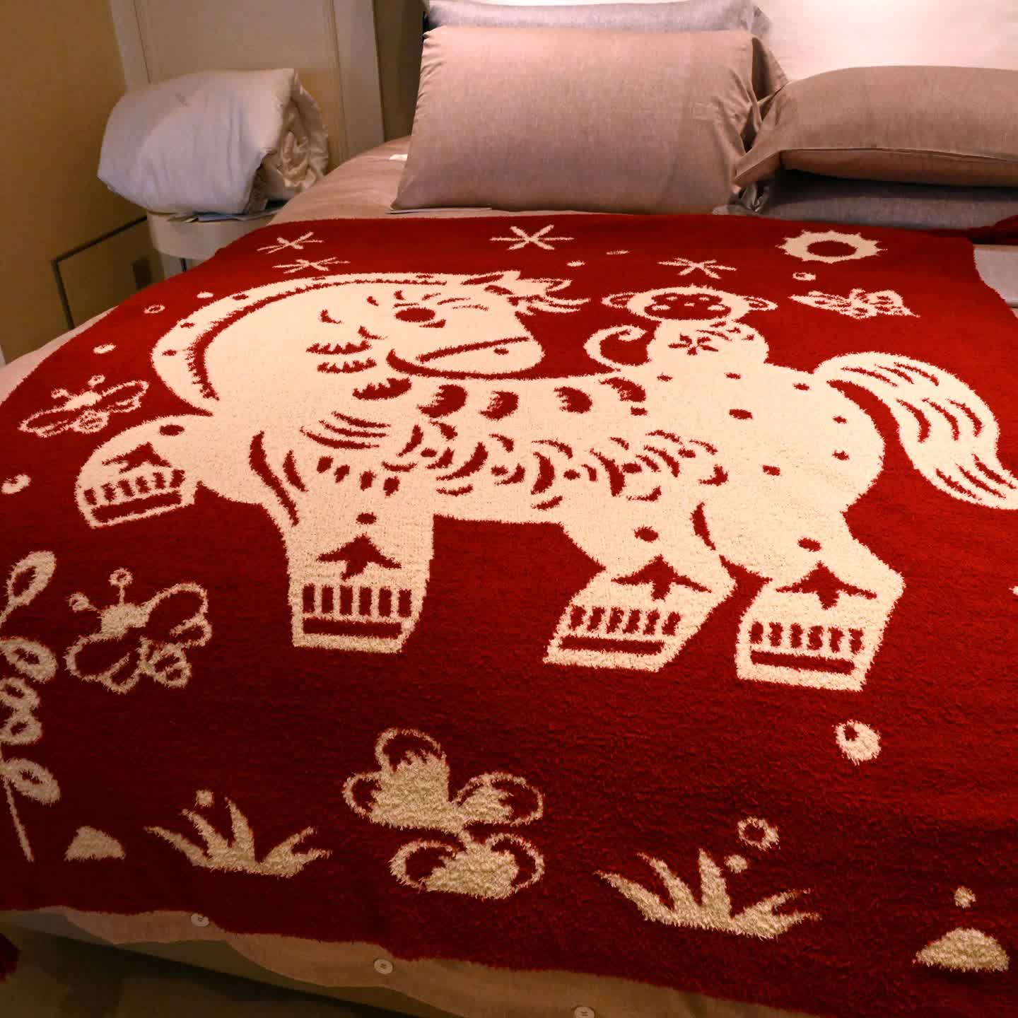 Ownkoti Festive Horse Pattern Double-Sided Blanket - image 2